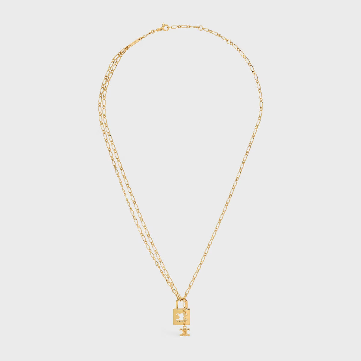 CELINE Triomphe Lock Necklace Brass(2 Colors)
