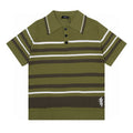 AMIRI Striped Pointelle-Knit Polo Shirt
