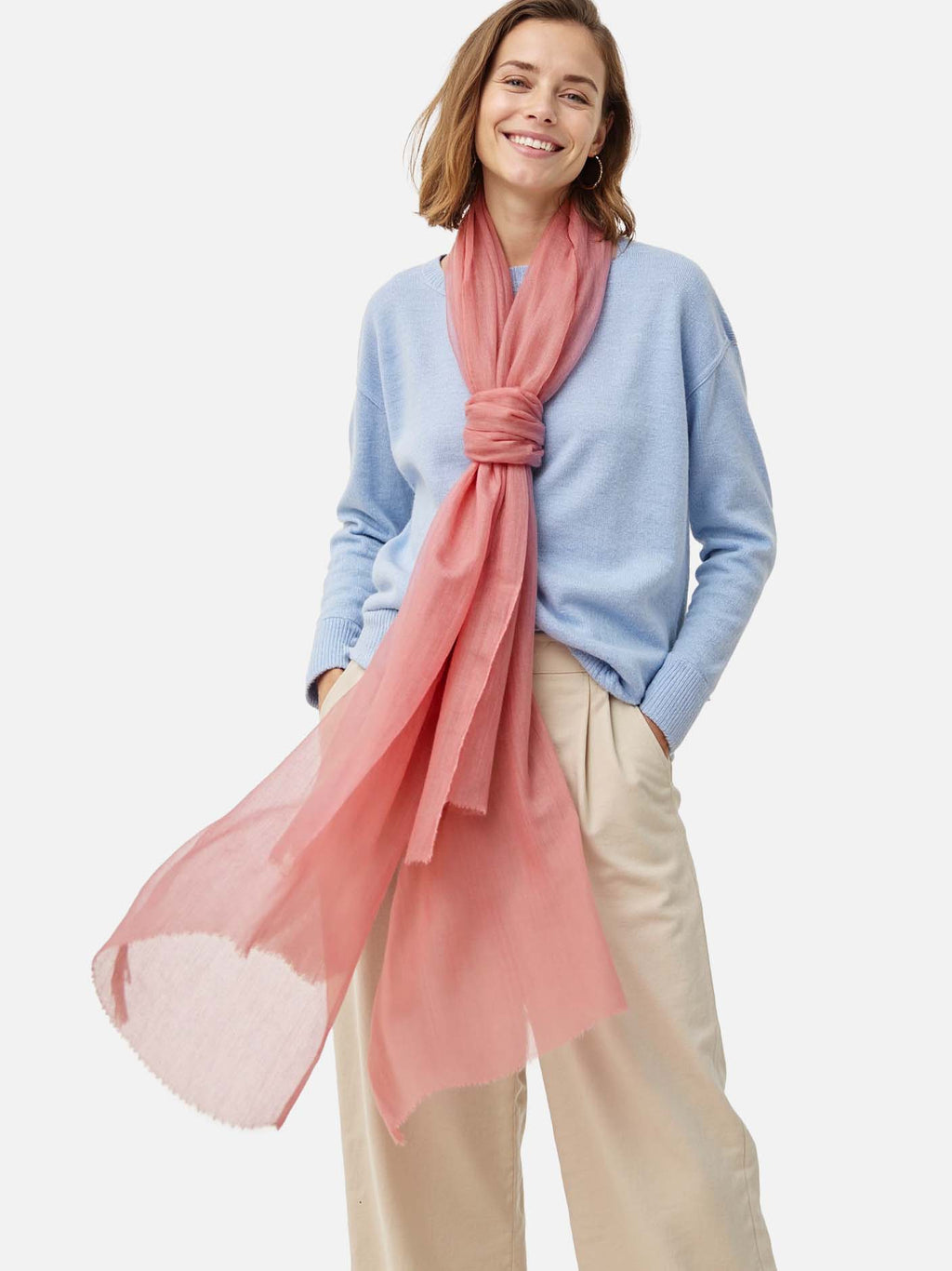 Featherlight Rose Cashmere Scarf