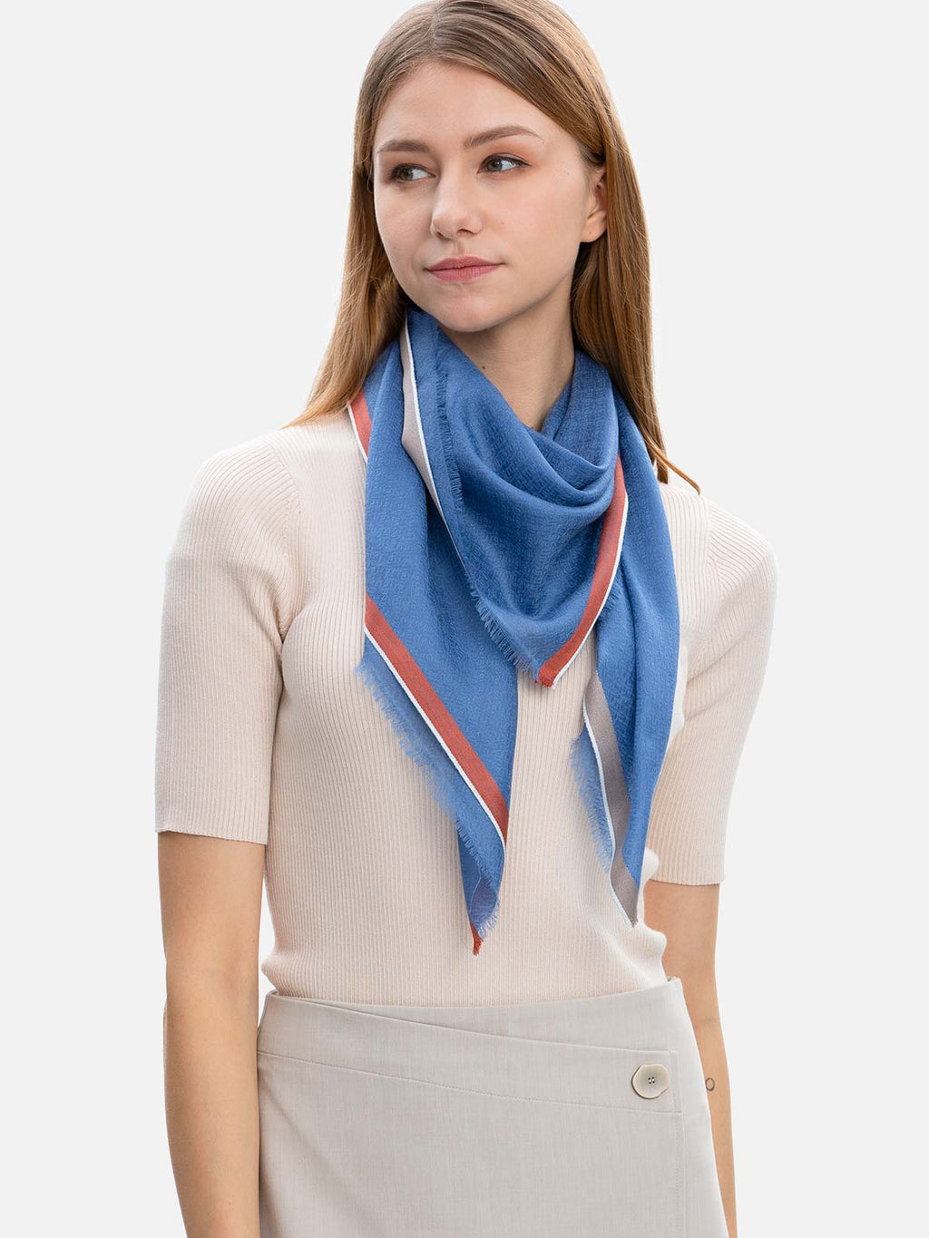 Square - Featherlight Blue Cashmere Scarf