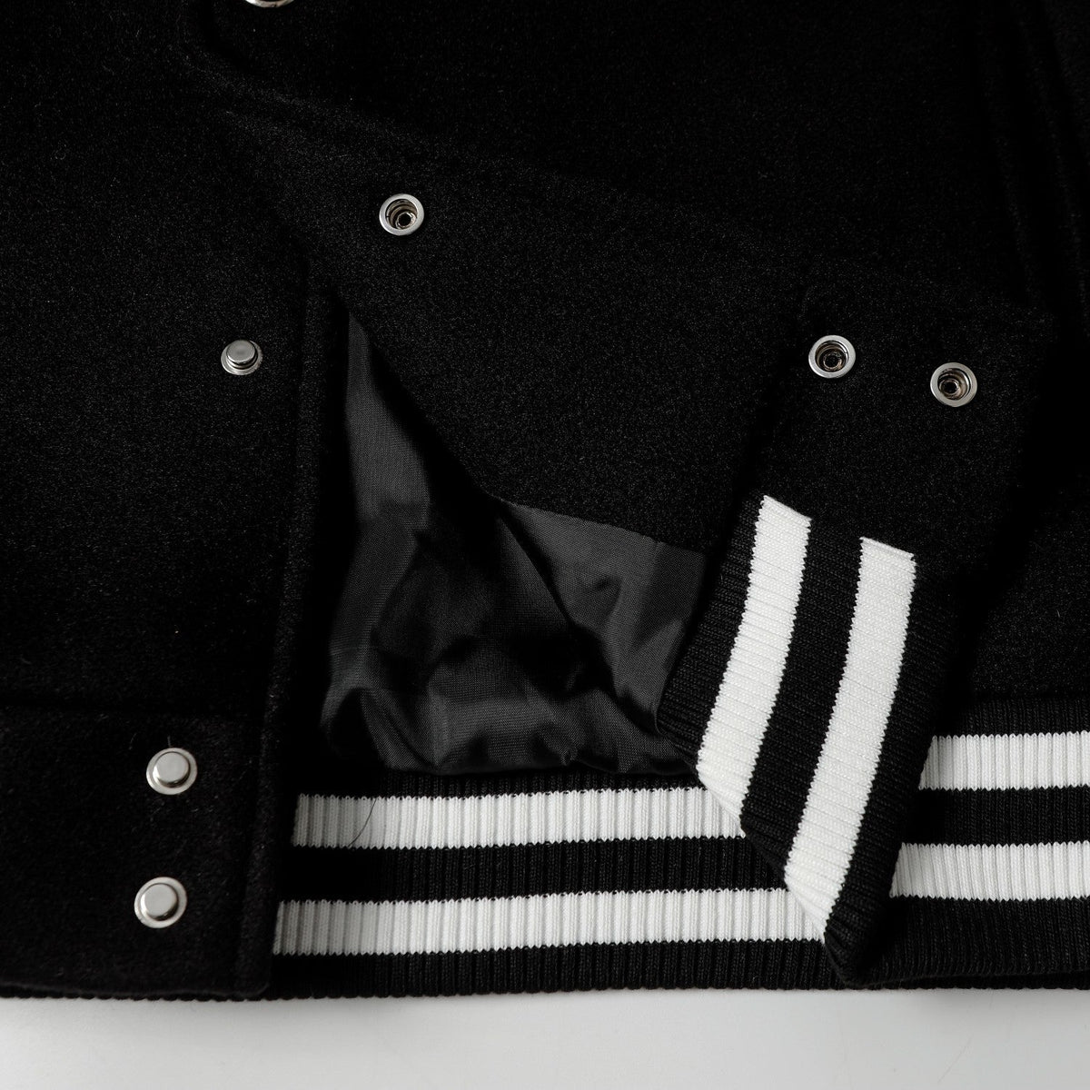Chrome Hearts Layered Cross Varsity Jacket - Black White Street Style Outerwear 2208