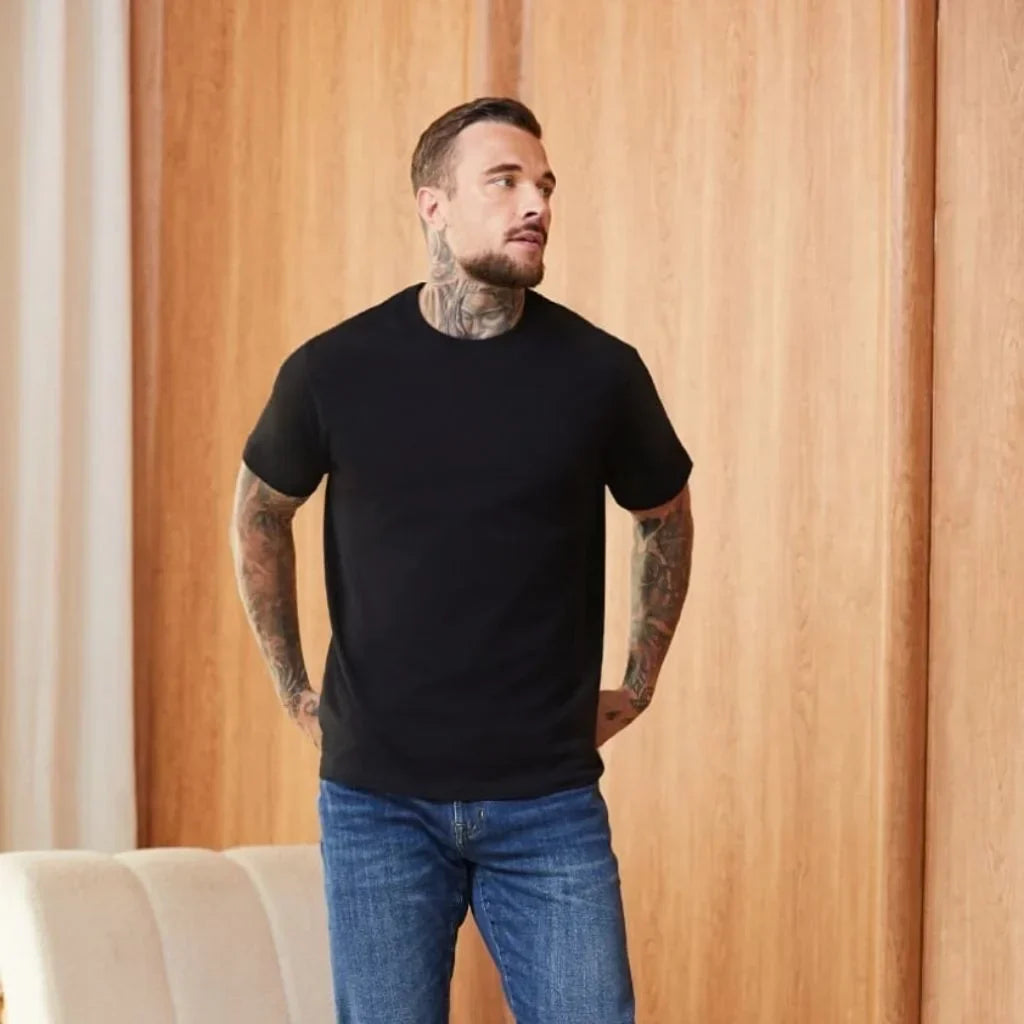 BLACK LOOPWHEELED T-SHIRT 2-PACK