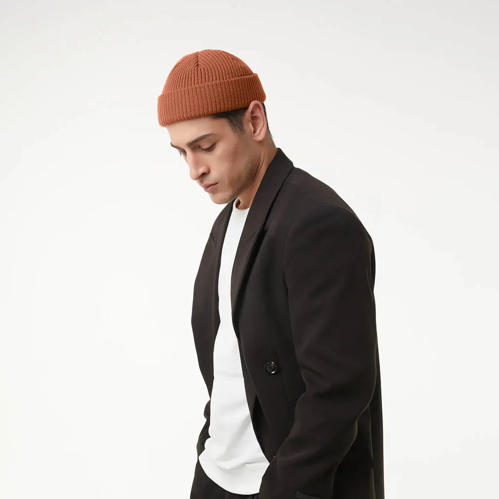 CARAMEL BROWN FISHERMAN BEANIE