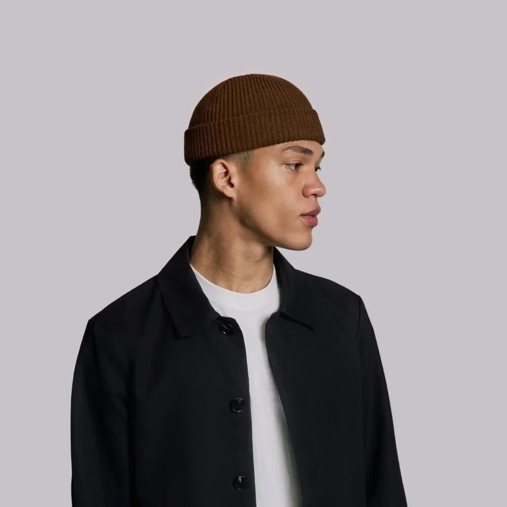COFFEE BROWN FISHERMAN BEANIE