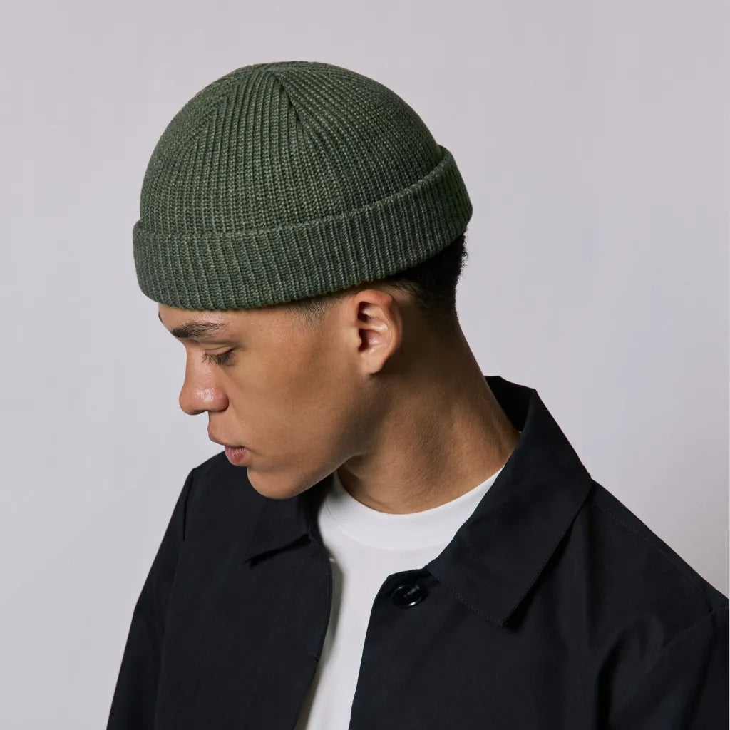 MILITARY GREEN FISHERMAN BEANIE
