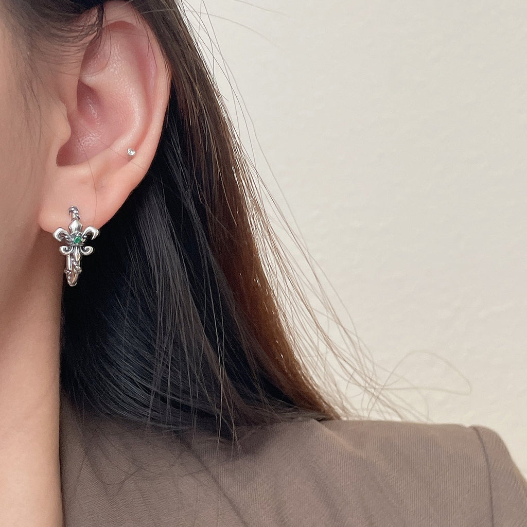 Chrome Hearts Ancient Iris Emerald Zircon Earrings