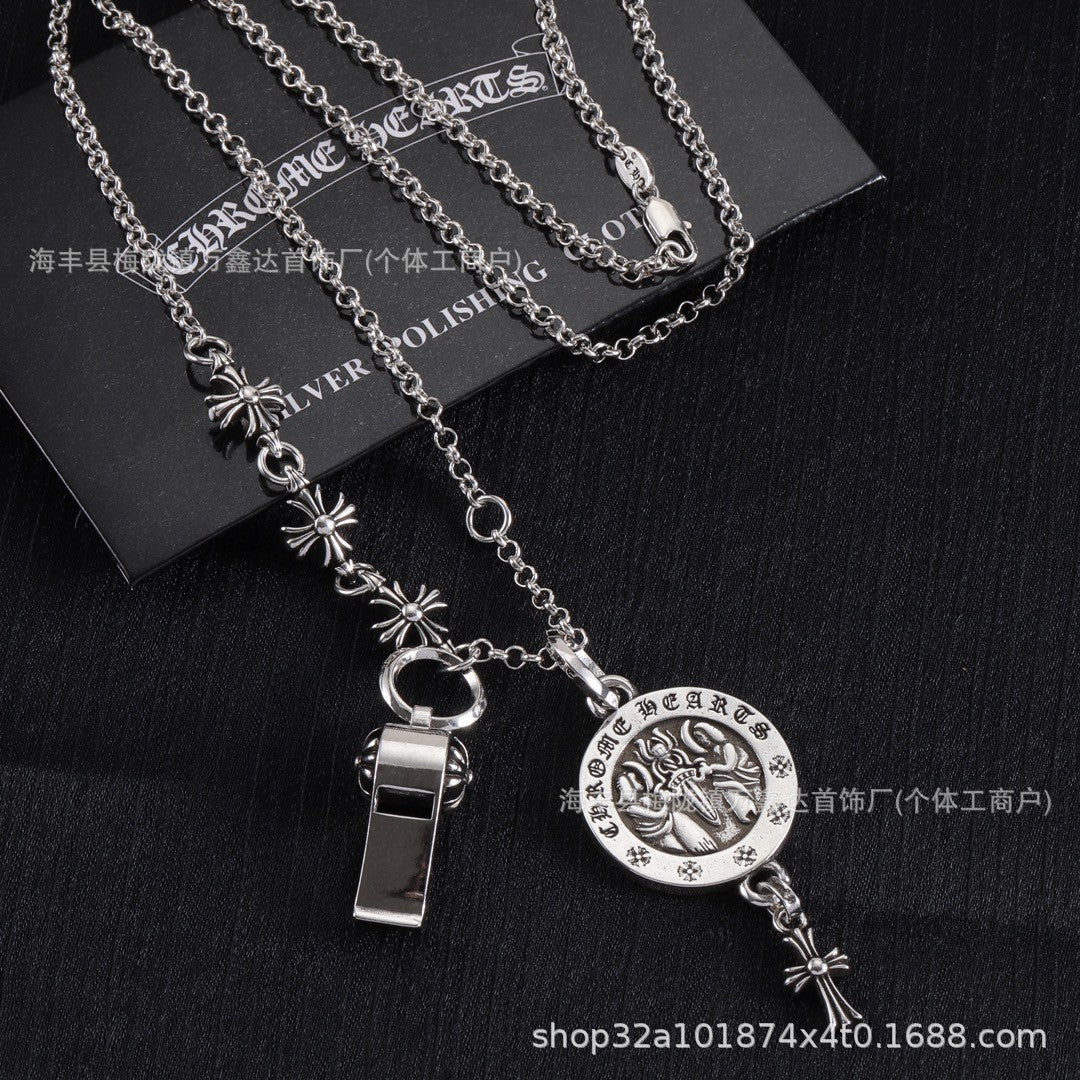 Chrome Hearts cross whistle angel pendant necklace