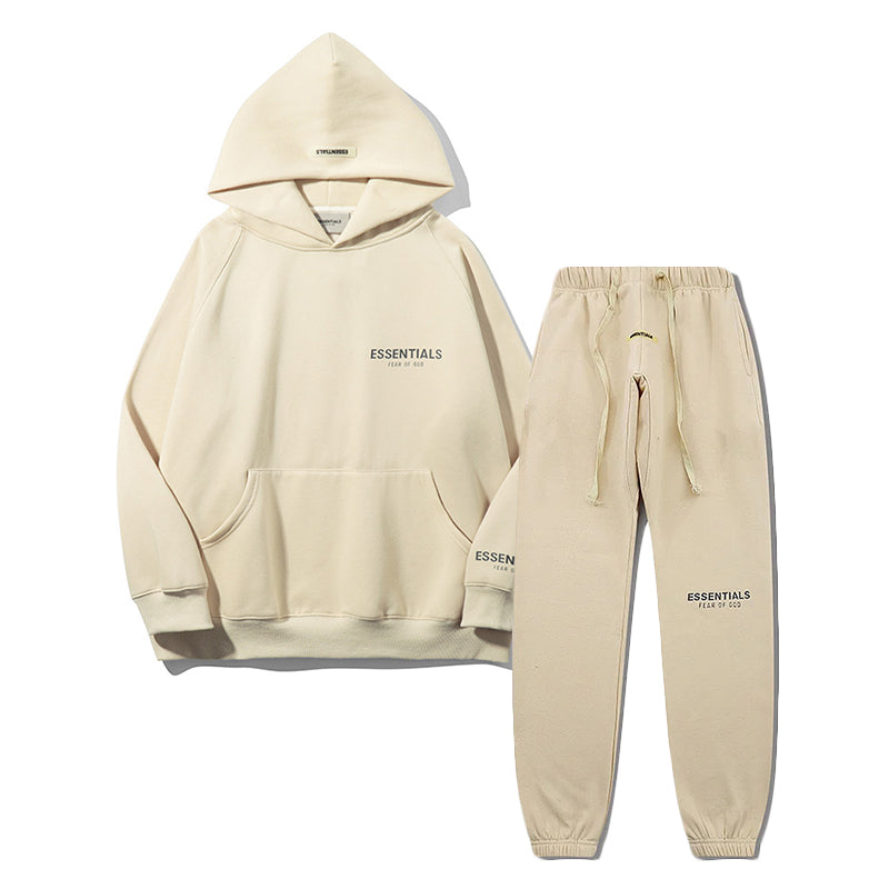 FW21 Reflective Font Hoodie / Pants / Set - Beige