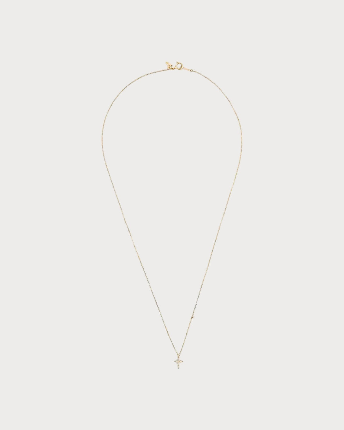 PERSEE Yellow Gold and Diamond Symbols Cross Necklace(Yellow Gold)